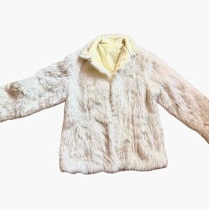 Stylish Cream Faux Fur Reversible Coat
